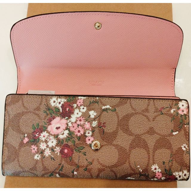 COACH(コーチ)の値下げしました!!【新品未使用】COACH シグネチャー 花柄 長財布 レディースのファッション小物(財布)の商品写真