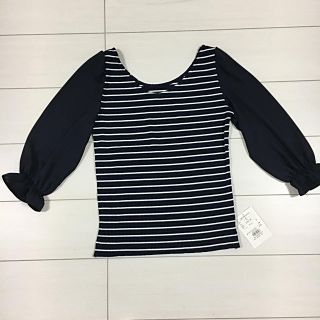 ウィルセレクション(WILLSELECTION)の新品タグ付き‼️ウィルセレクション  ボーダーシフォントップス(カットソー(長袖/七分))