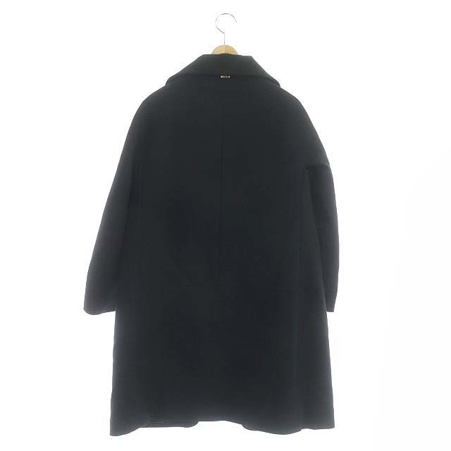 HERNO(ヘルノ)のヘルノ ウール混 ダウン コート ジップアップ アウター ロング 40 濃紺 黒 レディースのジャケット/アウター(ダウンコート)の商品写真
