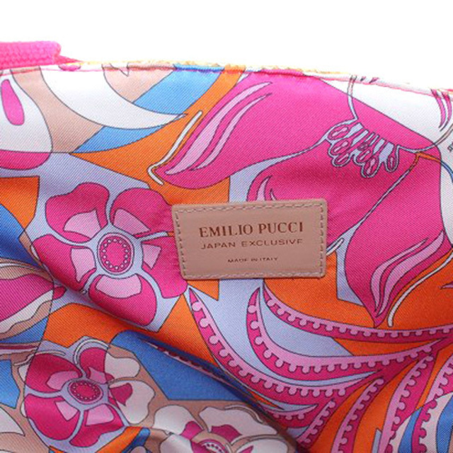 EMILIO PUCCI(エミリオプッチ)のエミリオプッチ ハンドバッグ かごバッグ ロゴ べージュ ピンク レディースのバッグ(かごバッグ/ストローバッグ)の商品写真