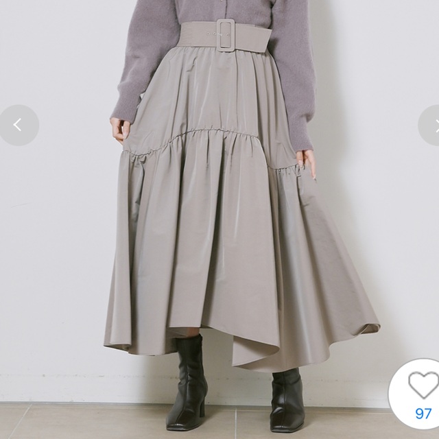 SNIDEL(スナイデル)のベルトオンボリュームギャザースカート レディースのスカート(ロングスカート)の商品写真
