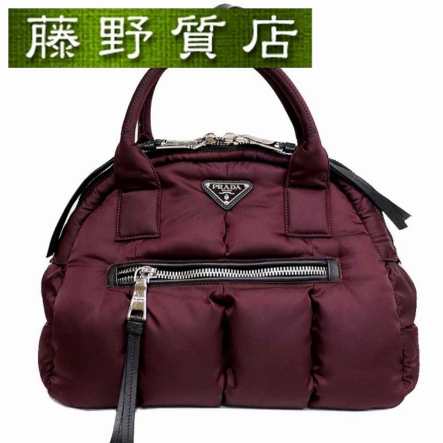 PRADA(プラダ)のプラダ PRADA 2way テスート ボンバー トート ショルダー 斜め掛け ナイロン ボルドー BL0881 カード 8277 レディースのバッグ(ショルダーバッグ)の商品写真