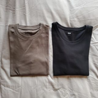 ムジルシリョウヒン(MUJI (無印良品))の即購入歓迎☆無印良品&UNIQLO 長袖Tシャツ ２枚セット(Tシャツ(長袖/七分))