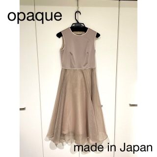 オペーク(OPAQUE)の結婚式　お呼ばれ　ワンピースドレス　グレージュ(ミディアムドレス)