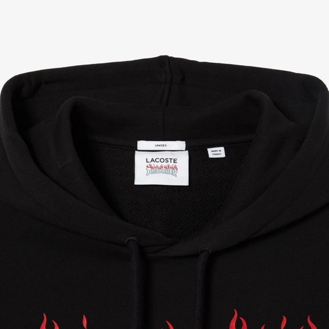 未使用品】 LACOSTE - スウェットフーディー 黒 オーバーサイズ