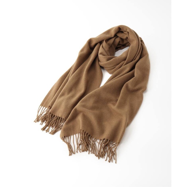 L'Appartement DEUXIEME CLASSE(アパルトモンドゥーズィエムクラス)のCARIAGGI Cashmere Stole キャメル　新品未使用 ハンドメイドのファッション小物(マフラー/ストール)の商品写真