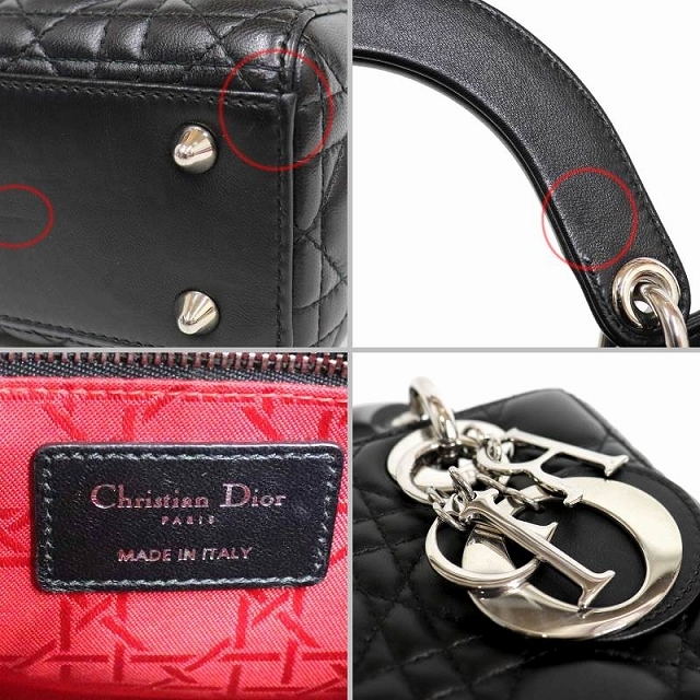 Dior(ディオール)の(美品)クリスチャン ディオール Christian Dior マイ レディ ディオール カナージュ2way ショルダー  M0538OCAL ブラック ラムスキン 8258 レディースのバッグ(ショルダーバッグ)の商品写真