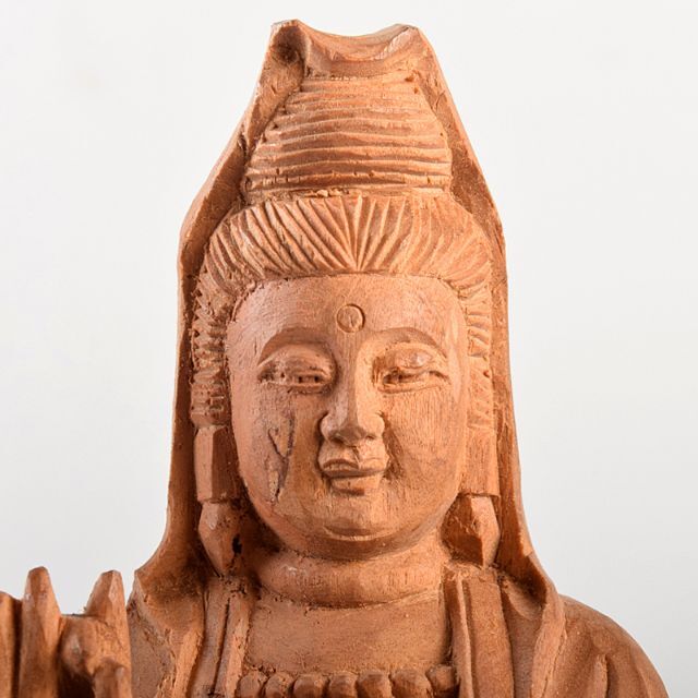 仏教美術 香木 白檀彫刻 観音菩薩像 仏像 置物 V R5122