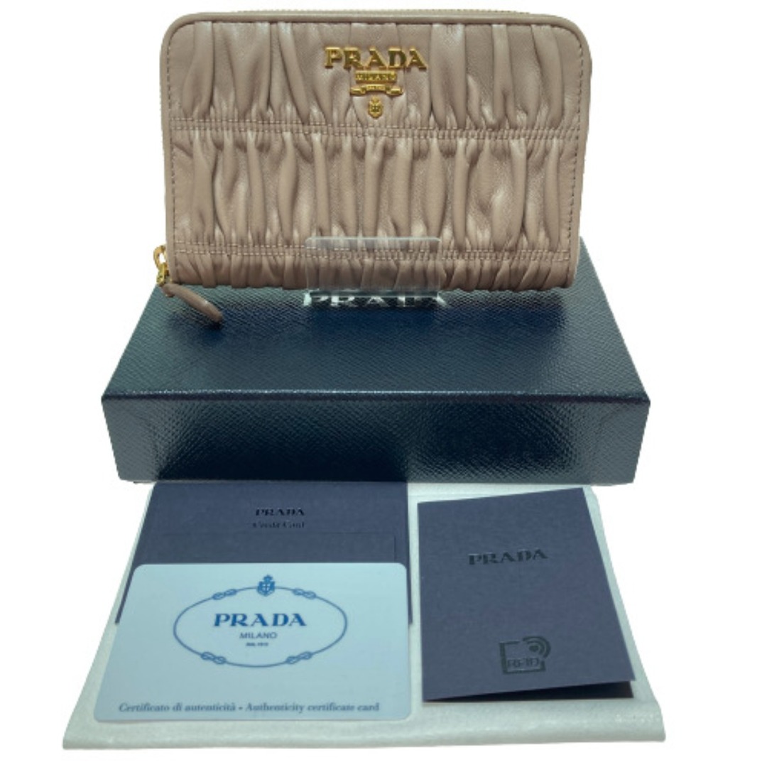 レディース◎◎PRADA プラダ 中長財布 PORTAFOGLIO LAMPO 1ML157 ベージュ CIPRIA ラウンドファスナー