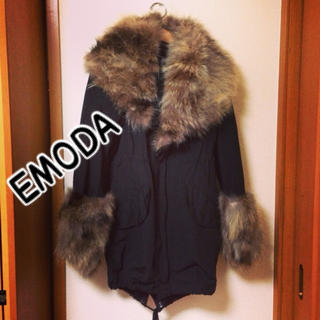 エモダ(EMODA)のEMODA♡ボリュームファーコート 黒(毛皮/ファーコート)