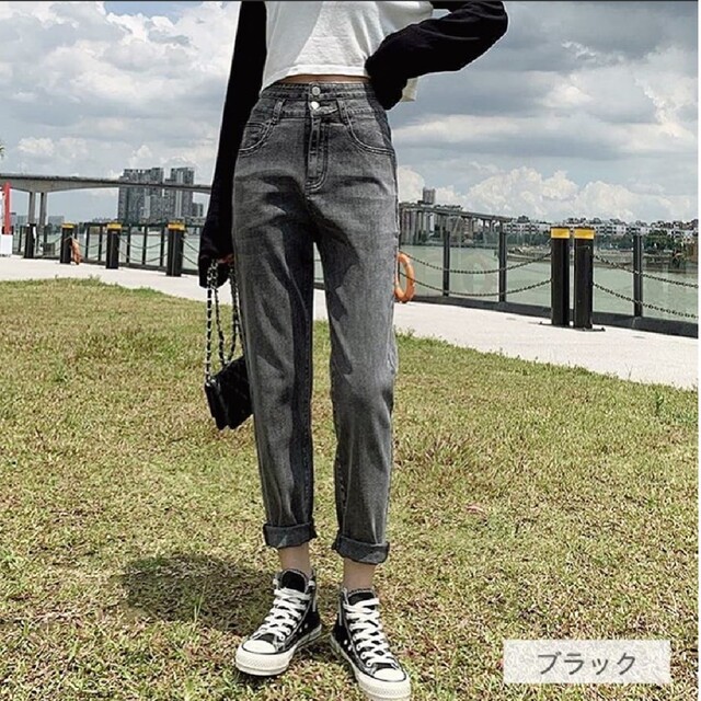 SHEENA ジーンズ ブラック レディースのパンツ(デニム/ジーンズ)の商品写真