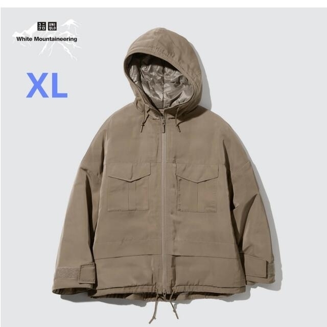 UNIQLO ハイブリッドダウンオーバーサイズパーカ ブラウン XL レディース