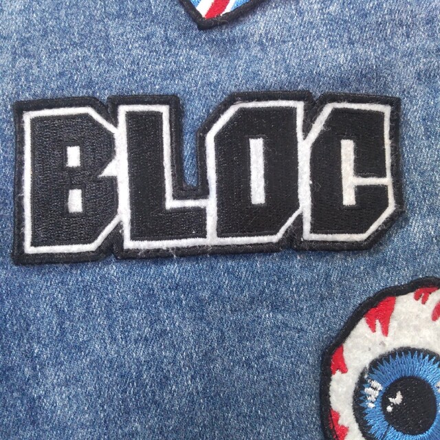 BLOC(ブロック)のbloc　ロック風　デニムスカート１５０センチ キッズ/ベビー/マタニティのキッズ服女の子用(90cm~)(スカート)の商品写真