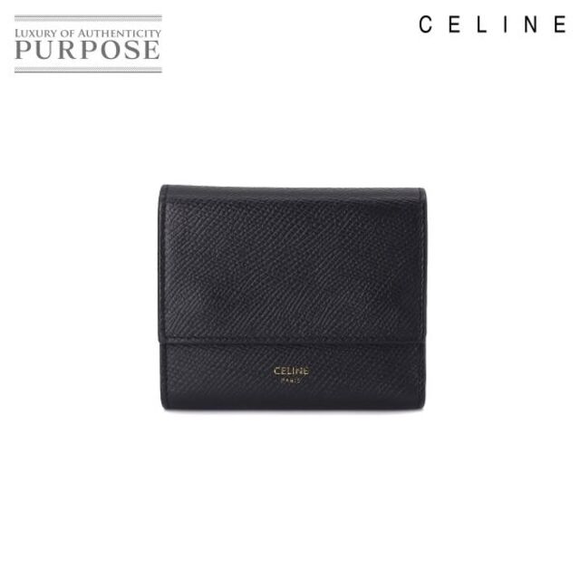 セリーヌ CELINE スモール トリフォールド ウォレット 三つ折り 財布 レザー ブラック 10B573BEL VLP 90172293