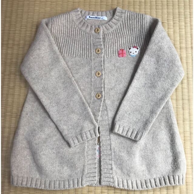 familiar(ファミリア)の美品　ファミリア  ロングカーディガン  100 キッズ/ベビー/マタニティのキッズ服女の子用(90cm~)(カーディガン)の商品写真