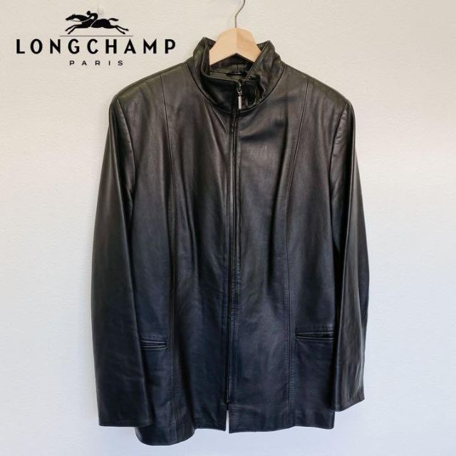 数回 定価20万円 ロンシャン 最高級 ラムレザーメンズ コート 46-
