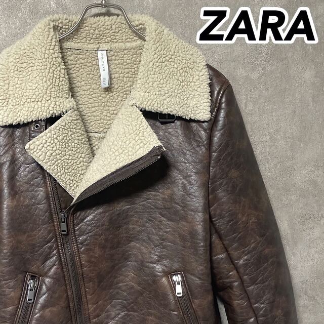 ZARA MAN ザラ ボア フェイクレザー ダブル ライダースジャケット 【冬バーゲン☆】