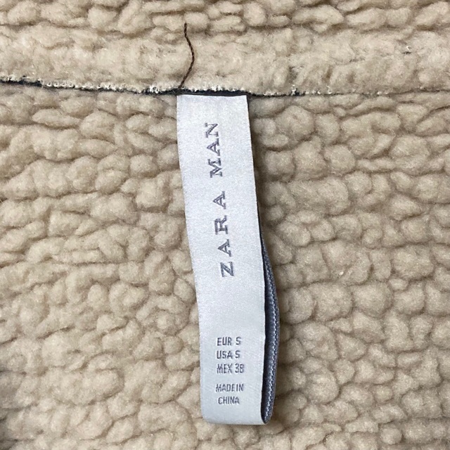 ZARA(ザラ)のZARA MAN ザラ ボア フェイクレザー ダブル ライダースジャケット メンズのジャケット/アウター(ライダースジャケット)の商品写真