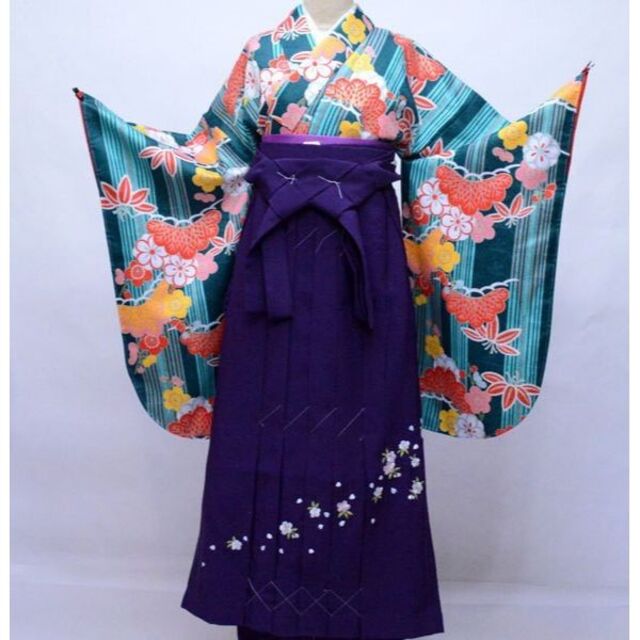 着物袴セット ジュニア用へ直し 135~143cm 袴色変更可能 NO31784