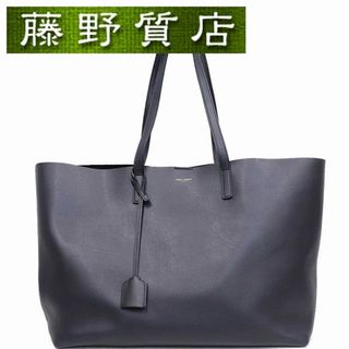 サンローラン(Saint Laurent)のサンローラン SAINT LAURENT YSL ショッピングトートバッグ 394195 カーフレザー ネイビー× 黒 カード 8334(トートバッグ)