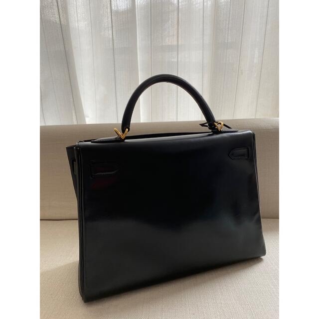 エルメス ショルダーストラップ 黒 ブラック ボックスカーフ ゴールド金具