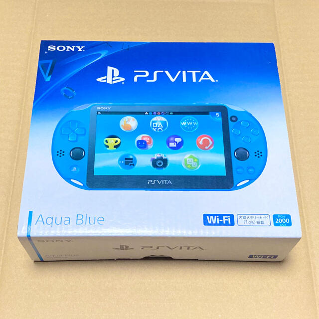 PlayStation Vita(プレイステーションヴィータ)の【新品未使用品】PCH-2000ZA23 アクアブルー エンタメ/ホビーのゲームソフト/ゲーム機本体(携帯用ゲーム機本体)の商品写真