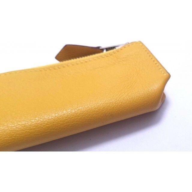 美品 エルメス ピッコロ ペンケース イエロー ファスナー付 レザー