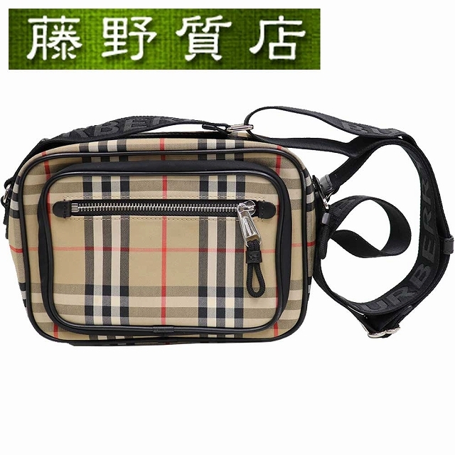 BURBERRY(バーバリー)のバーバリー BURBERRY 斜め掛け ショルダーバック コットン × ポリエステル チェック ベージュ×赤×黒 8368 レディースのバッグ(ショルダーバッグ)の商品写真