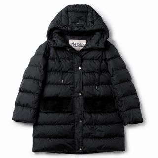 ヘルノ(HERNO)のヘルノ HERNO ダウンジャケット レディース ミディアム丈 NYLON CHAMONIX & LADY フーデッド コート アウター PI001497D 12004 9389(ダウンジャケット)