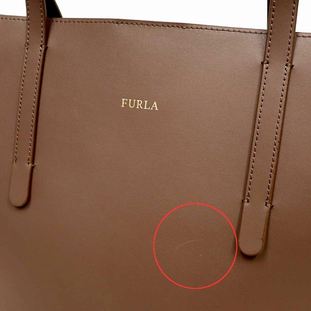 Furla(フルラ)の（美品）フルラ　FURLA トートバッグ ショルダー レザー 黒 × 茶 シルバー金具 BARTPRD VKM000 ポーチ 8068  レディースのバッグ(トートバッグ)の商品写真