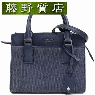 ケイトスペードニューヨーク(kate spade new york)の(美品）ケイトスペード kate spade 2Way ショルダー ハンドバック デニム × レザー 斜め掛け ブルー× 白 8058(ショルダーバッグ)