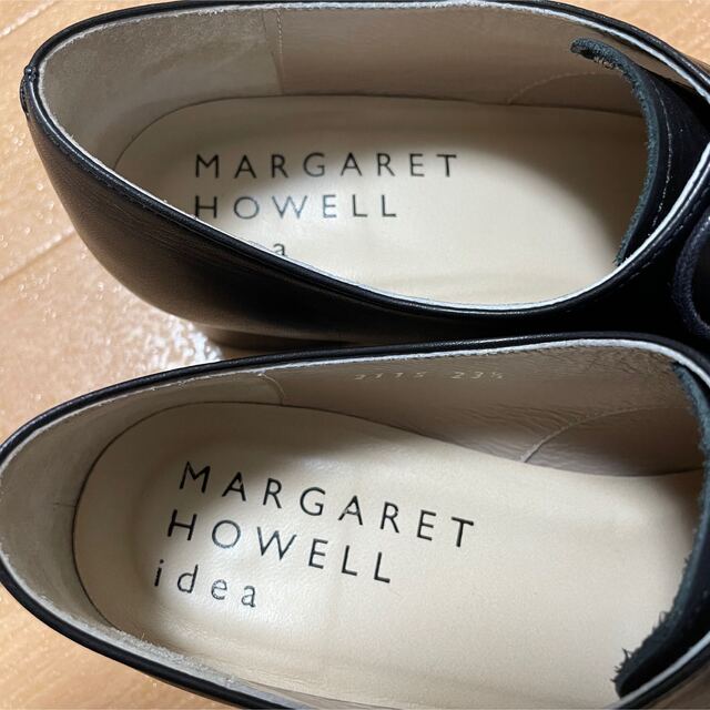 MARGARET HOWELL(マーガレットハウエル)の【美品】マーガレットハウエルアイデア　レースアップシューズ　革靴　レザー　黒 レディースの靴/シューズ(ローファー/革靴)の商品写真