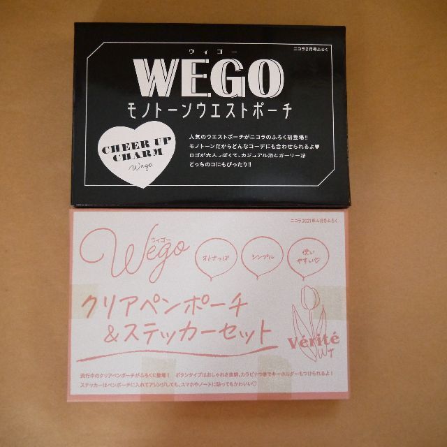 WEGO(ウィゴー)のニコラ　付録　WEGO　2点セット　ペンポーチ・ウエストポーチ　雑誌付録 レディースのバッグ(ボディバッグ/ウエストポーチ)の商品写真