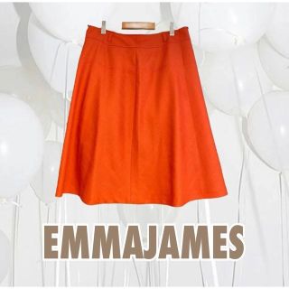 美品 EMMAJAMES エマジェイムス☆フレアスカート ひざ丈 裏地あり【L】(ひざ丈スカート)