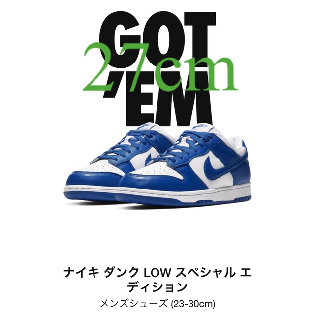 Nike Dunk Low SP Varsity Royalスニーカー