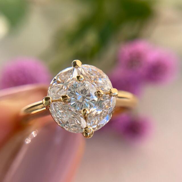 k18  まるで1粒のよう  美しいダイヤモンドデザイン  1.08ct リング 3