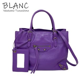 バレンシアガバッグ(BALENCIAGA BAG)のバレンシアガ ペーパー ミニ 2WAY ハンドバッグ レザー パープル 305572(ハンドバッグ)