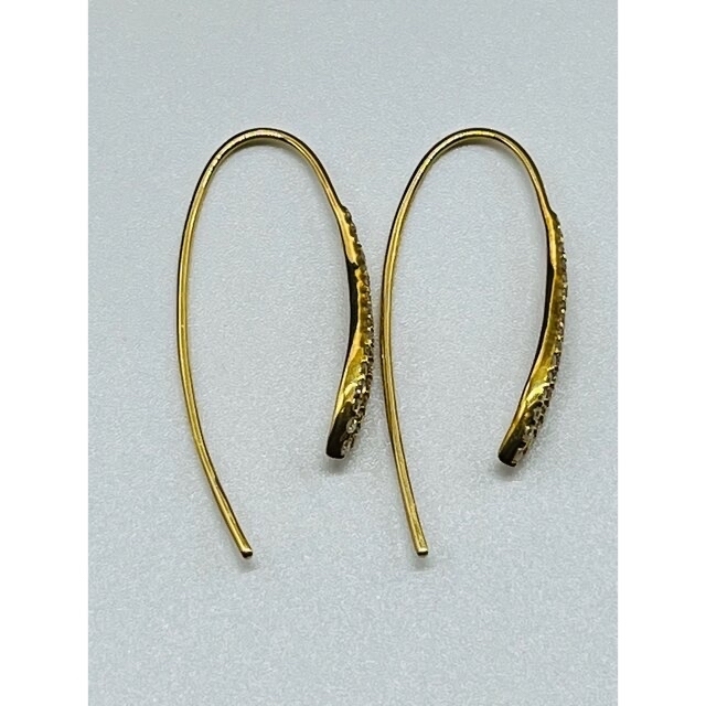 K18 天然ダイヤモンドフックピアス 鑑別書 0.40ct カタログギフトも