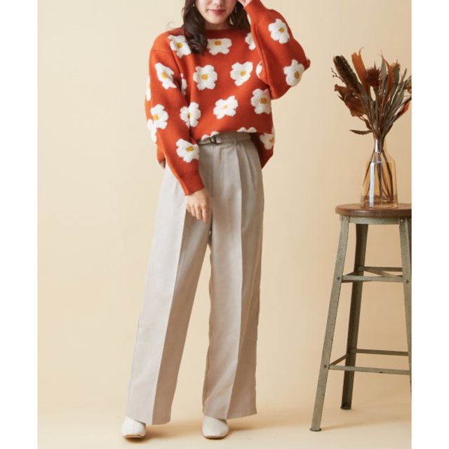 新品✨タグ付き♪定価6,480円 花柄ニット FREEサイズの通販 by 新品✨タグ付き♪定価6,480円 花柄ニット FREEサイズの通販 by