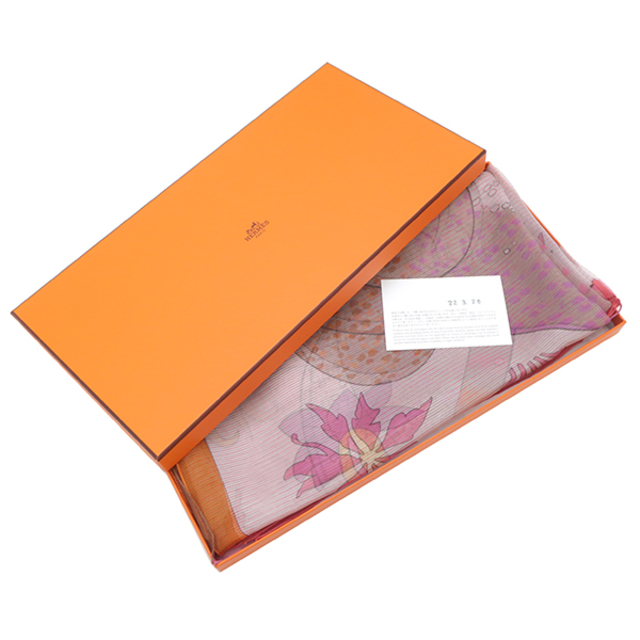 Hermes(エルメス)のエルメス  ストール  カレ140 カレジュアン   オレンジ レディースのファッション小物(ストール/パシュミナ)の商品写真