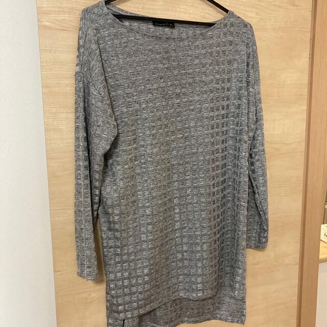 ZARA(ザラ)のmaa’s shop様専用　ZARA グレーシャイニーニット　サイズL レディースのトップス(シャツ/ブラウス(長袖/七分))の商品写真