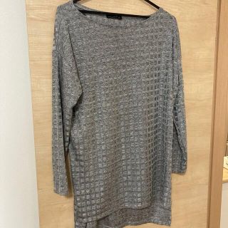 ザラ(ZARA)のmaa’s shop様専用　ZARA グレーシャイニーニット　サイズL(シャツ/ブラウス(長袖/七分))