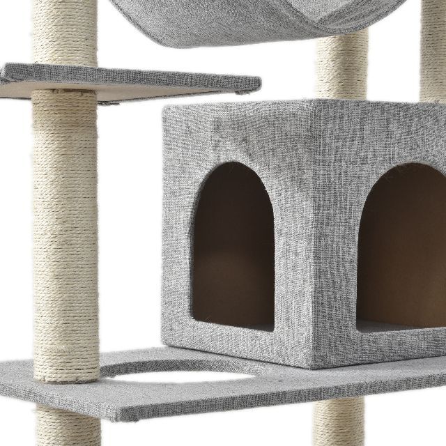 キャットタワー 突っ張り 省スペース キャット 猫 高さ233-263cm