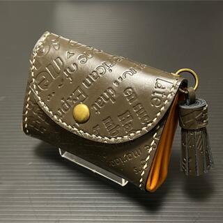 牛革　手縫いで作ったアコーディオン型ミニコインケース(財布)