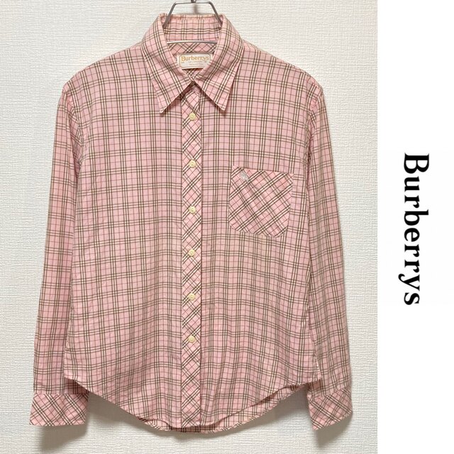 BURBERRY(バーバリー)の90s Burberrys　シャツ　バーバリー　ノバチェック　ビンテージ　ピンク レディースのトップス(シャツ/ブラウス(長袖/七分))の商品写真