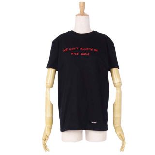 美品 ミュウミュウ miumiu Tシャツ カットソー コットン トップス レディース イタリア製 S ブラック