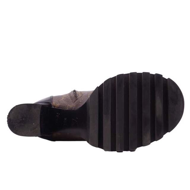 美品 ルイヴィトン LOUIS VUITTON ブーツ スタートレイル・ライン モノグラム シューズ 靴 レディース 35 1/2(22.5cm相当) ブラウン/ブラック