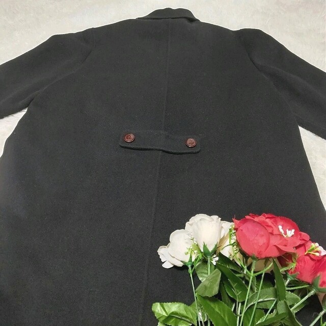 Regina(レジーナ)のレジーナ　チェスターコート　ウール９２％　紺　大きいサイズ　美品 レディースのジャケット/アウター(チェスターコート)の商品写真