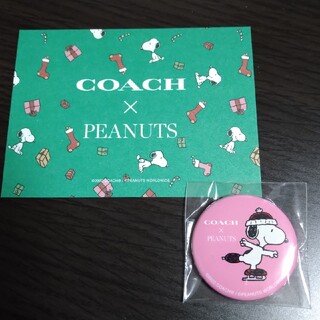 コーチ(COACH)のPEANUTS×COACHコラボ　缶バッチ　メッセージカード(バッジ/ピンバッジ)