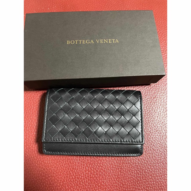 茄子紺 ボッテガヴェネタ BOTTEGA VENETA 名刺入れカードケース パス